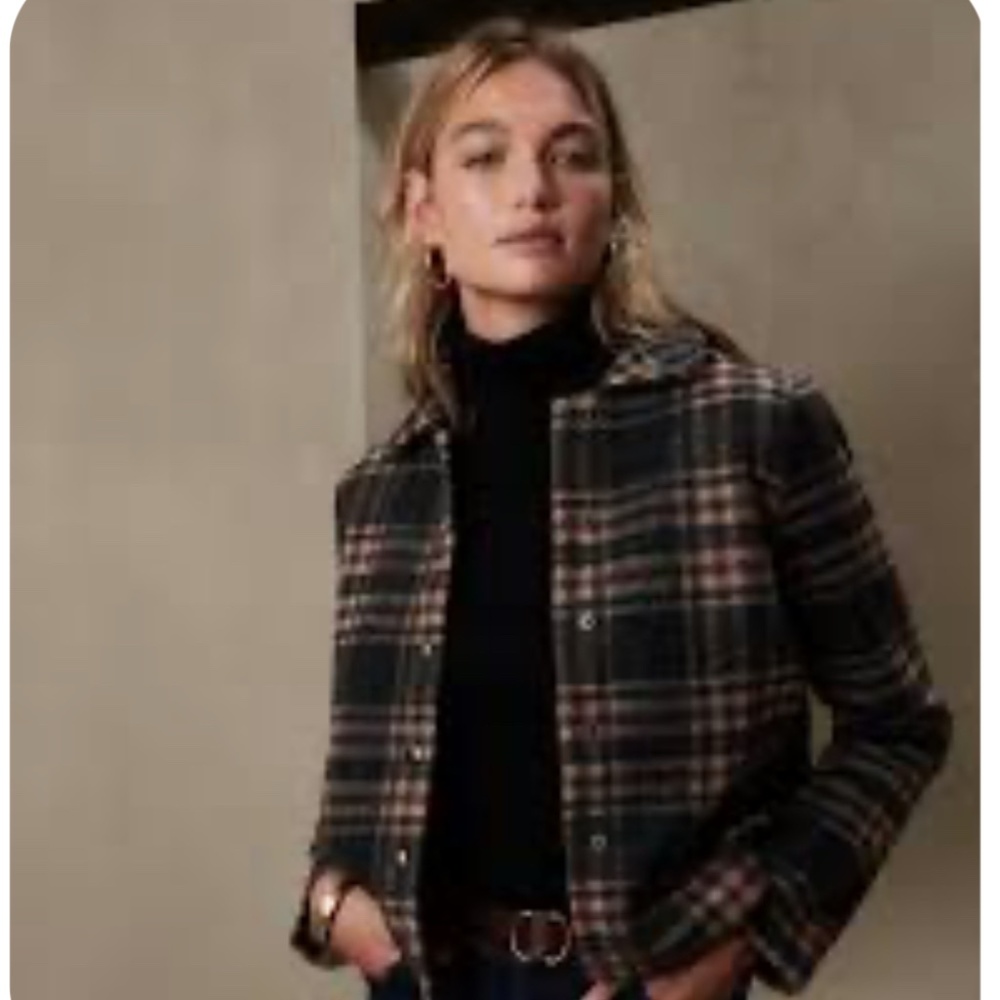Banana Republic Factory Plaid Short Jacket Size S